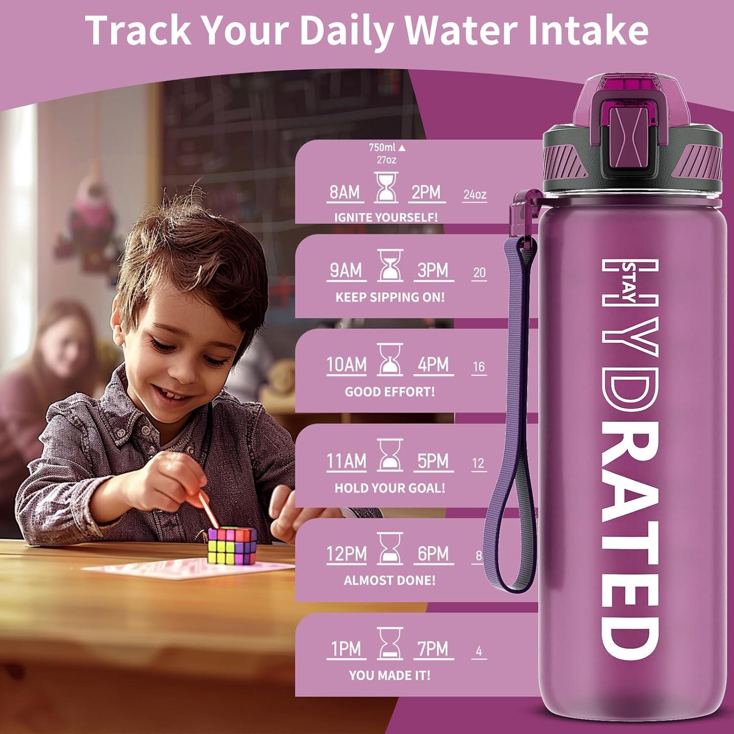 image:imageGourde 1L Gourde Sport avec Paille et Gradue 1 Litre tanche Bouteille dEau avec Brosse Gourdes Motivation sans BPA pour Fitness Bureau lcole YogaRouge Ros