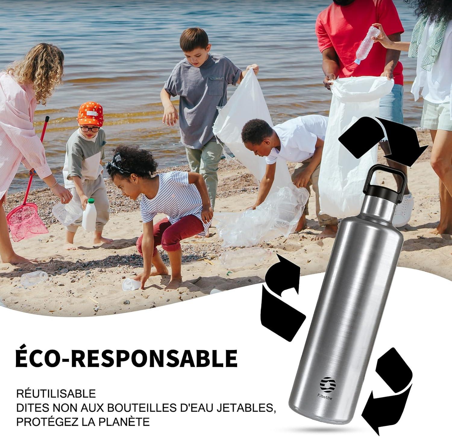 image:imageGourde 2l acier Inoxydable Bouteille deau Paroi Simple Non Isotherme Bouteille deau tanche Reutilisable Gourde Sport pour Fitness Bureau cole Activits de Plein AirVertArgent