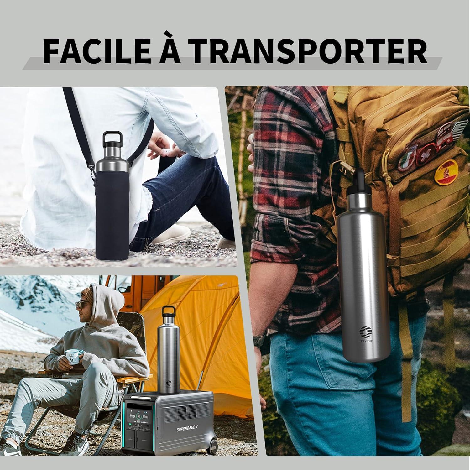 image:imageGourde 2l acier Inoxydable Bouteille deau Paroi Simple Non Isotherme Bouteille deau tanche Reutilisable Gourde Sport pour Fitness Bureau cole Activits de Plein AirVertArgent