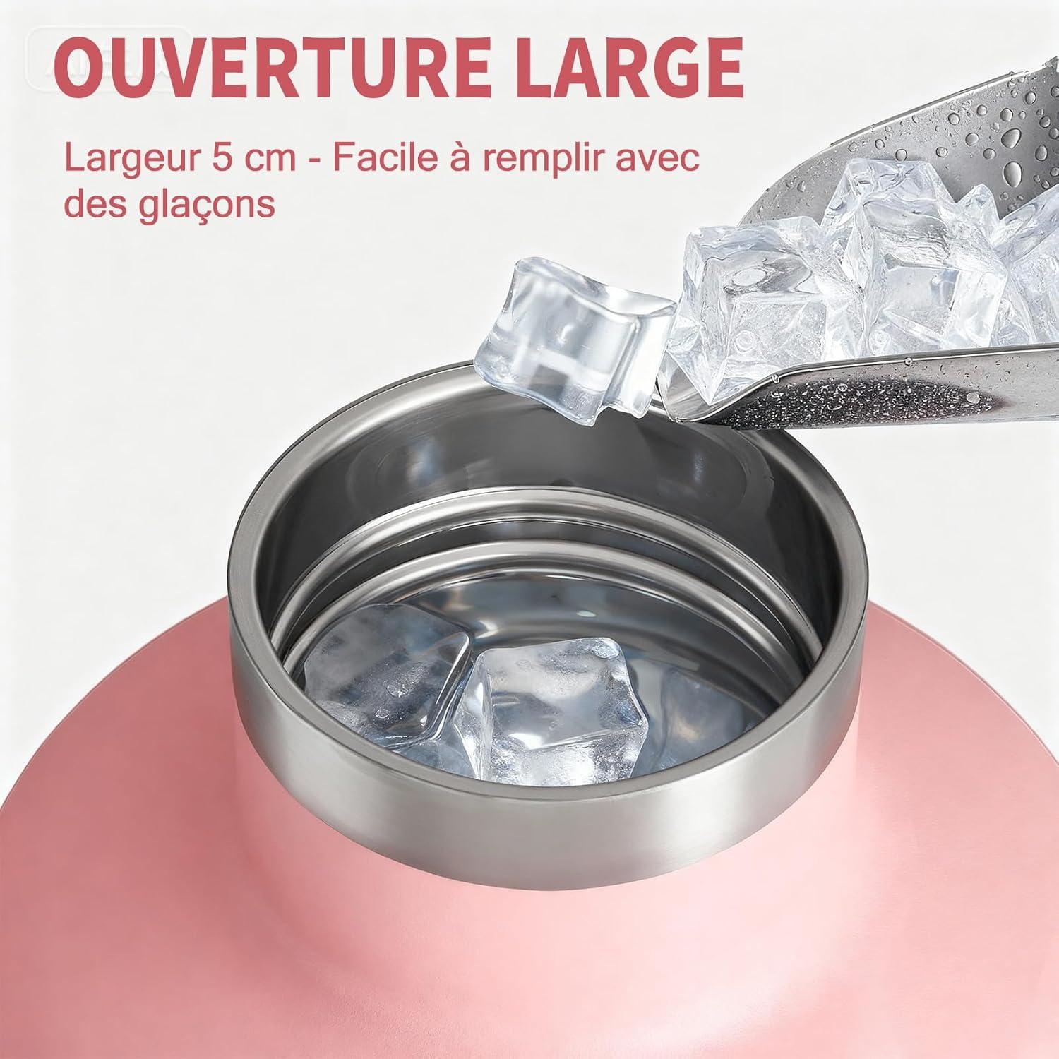 image:imageGourde 2l acier Inoxydable Bouteille deau Paroi Simple Non Isotherme Bouteille deau tanche Reutilisable Gourde Sport pour Fitness Bureau cole Activits de Plein AirVertRose