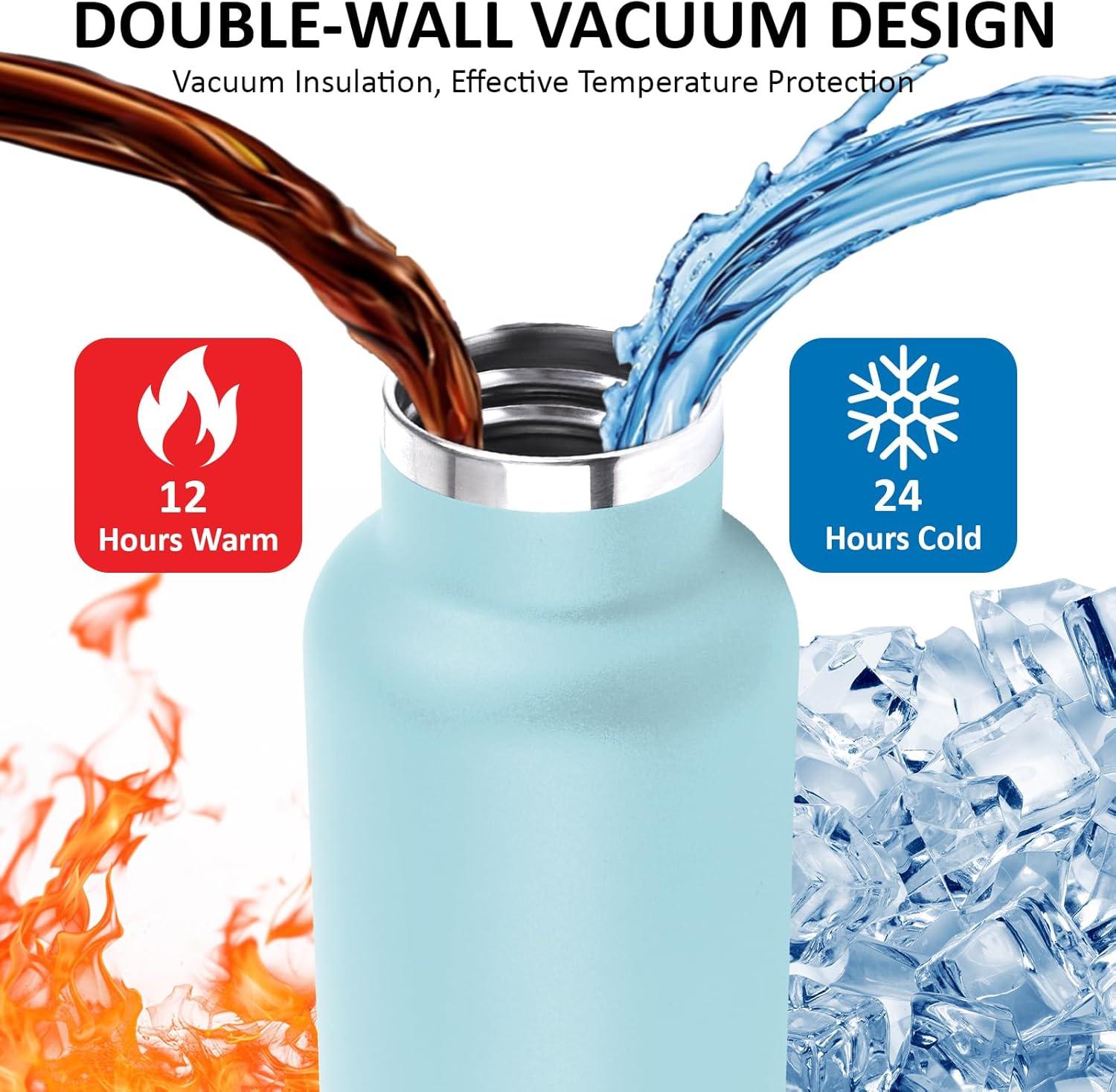 image:imageGourde Isotherme Gourde 750 ml Sans BPA Bouteille Isotherme Anti Fuite Bouteille Inox Double Isolation Facile Nettoyer Bouteille deau pour Sport Camping Yoga RandonneRunningJbbleu