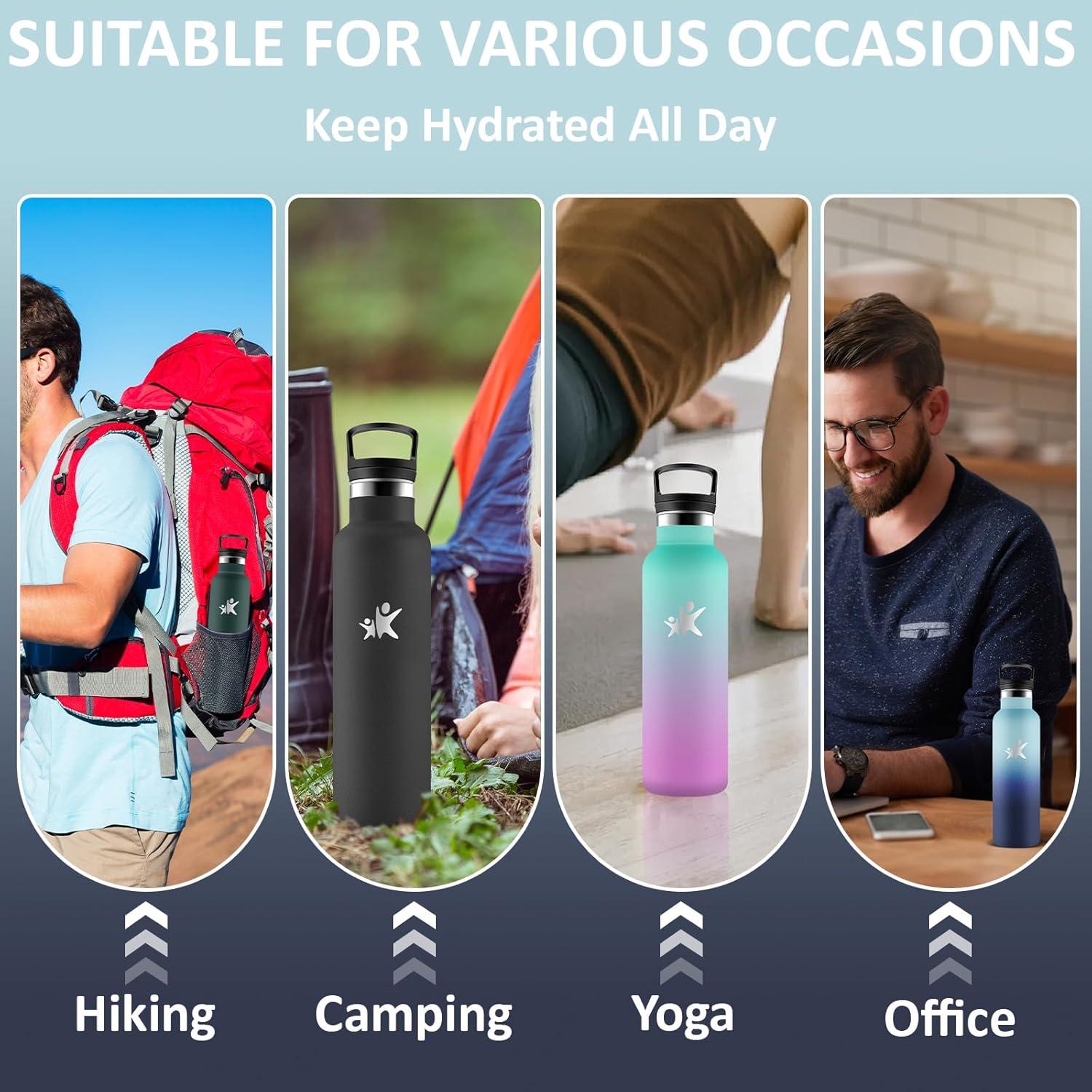 image:imageGourde Isotherme Gourde 750 ml Sans BPA Bouteille Isotherme Anti Fuite Bouteille Inox Double Isolation Facile Nettoyer Bouteille deau pour Sport Camping Yoga RandonneRunningJbbleu