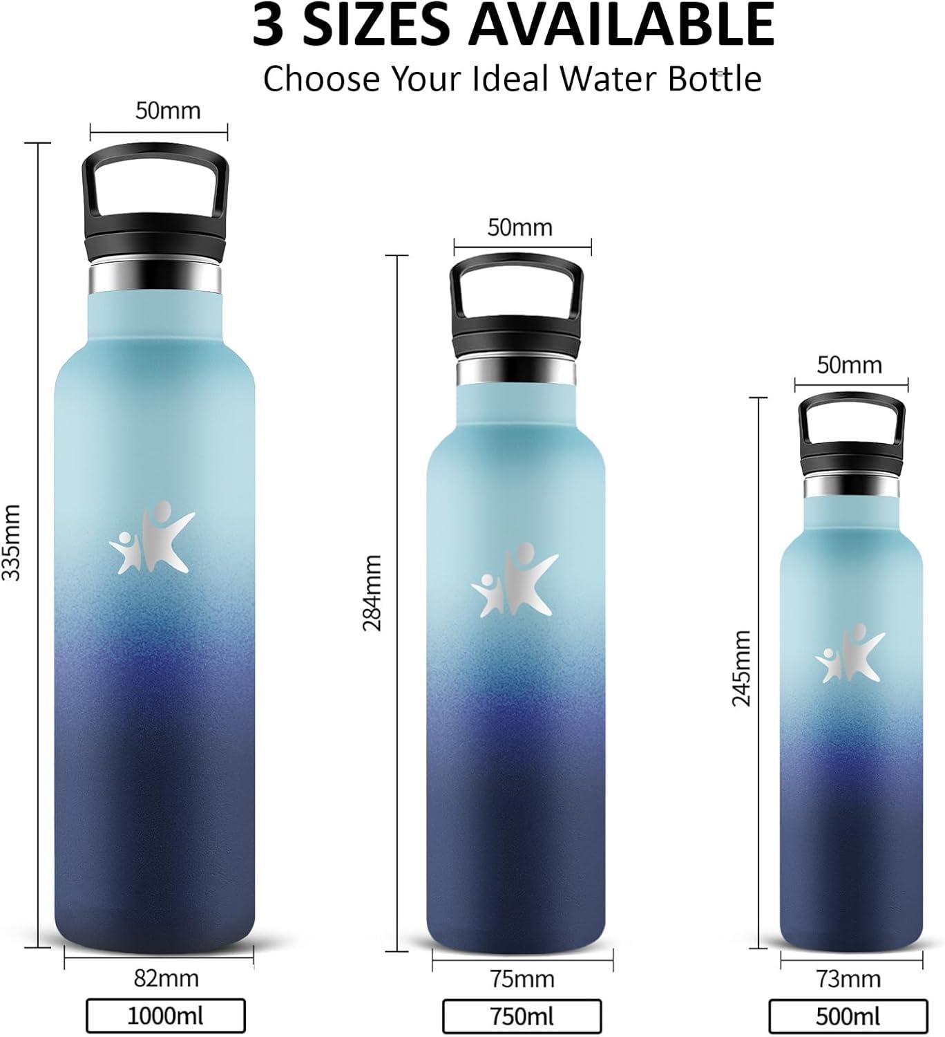 image:imageGourde Isotherme Gourde 750 ml Sans BPA Bouteille Isotherme Anti Fuite Bouteille Inox Double Isolation Facile Nettoyer Bouteille deau pour Sport Camping Yoga RandonneRunningJbbleu