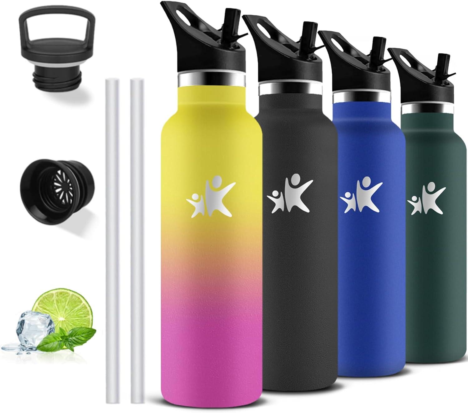 image:imageGourde Isotherme Gourde 750 ml Sans BPA Bouteille Isotherme Anti Fuite Bouteille Inox Double Isolation Facile Nettoyer Bouteille deau pour Sport Camping Yoga RandonneRunningPoudre Jaune