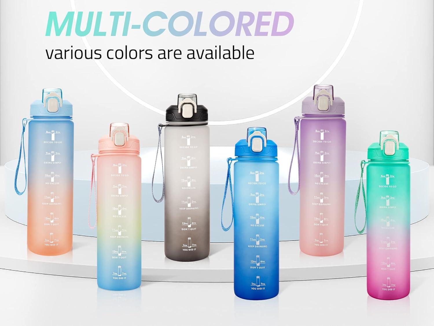image:imageGourde Sport 1L Bouteille deau tanche et sans BPA Bouteille deau de sport pour le fitness la gym et les sports de plein airGradient Vert Violet