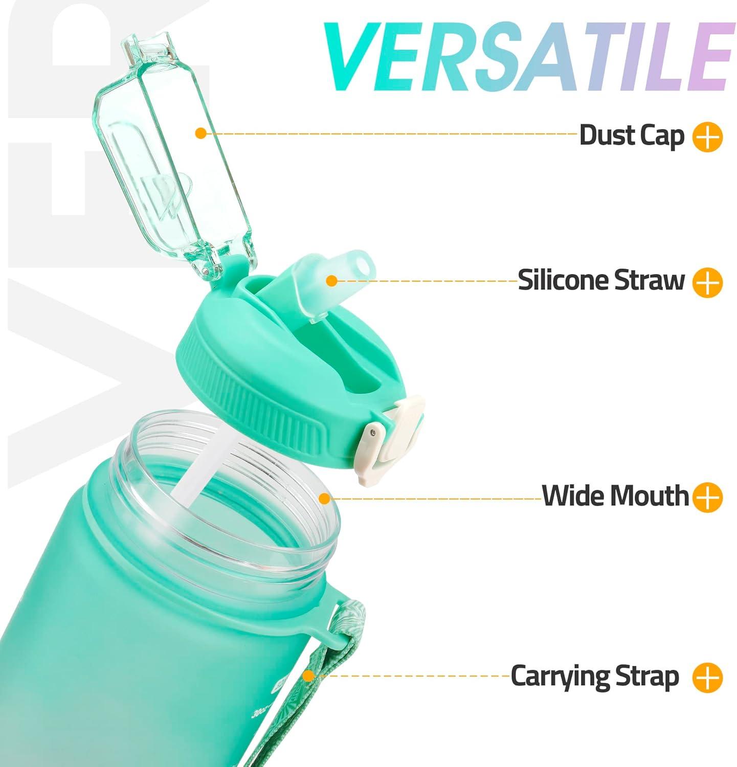 image:imageGourde Sport 1L Bouteille deau tanche et sans BPA Bouteille deau de sport pour le fitness la gym et les sports de plein airGradient Vert Violet