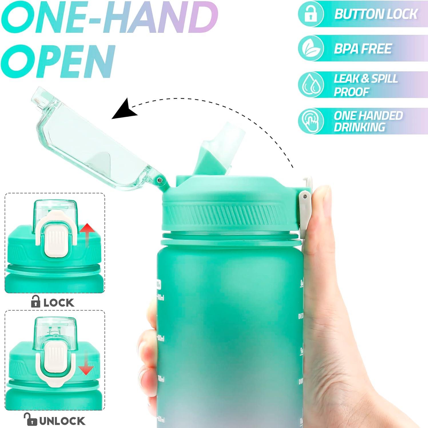 image:imageGourde Sport 1L Bouteille deau tanche et sans BPA Bouteille deau de sport pour le fitness la gym et les sports de plein airGradient Vert Violet