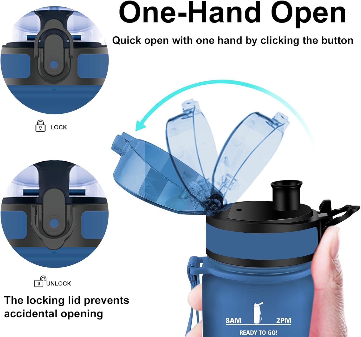 image:imageVikaster Gourde Sport Bouteille deau 1l sans BPA tanche ampamp Rutilisable Water Bottle Ouvrir en un Clic Convient Pour la Camping le Yoga le Gym Gourde RandonneNoir Rouge 15l