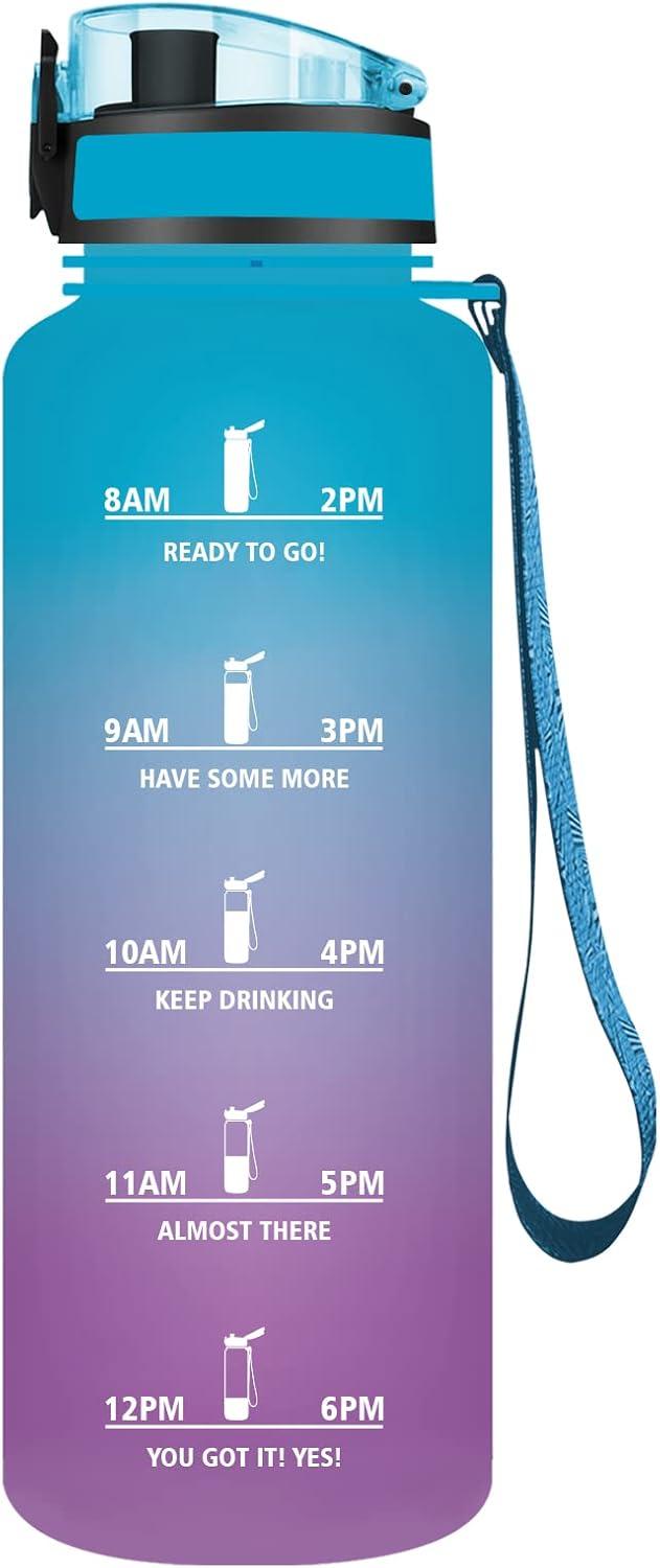 image:imageVikaster Gourde Sport Bouteille deau 1l sans BPA tanche ampamp Rutilisable Water Bottle Ouvrir en un Clic Convient Pour la Camping le Yoga le Gym Gourde RandonneBleu Violet15l