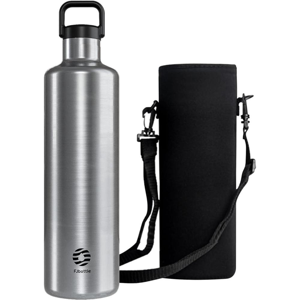 image:imageGourde 2l acier Inoxydable Bouteille deau Paroi Simple Non Isotherme Bouteille deau tanche Reutilisable Gourde Sport pour Fitness Bureau cole Activits de Plein AirVertArgent
