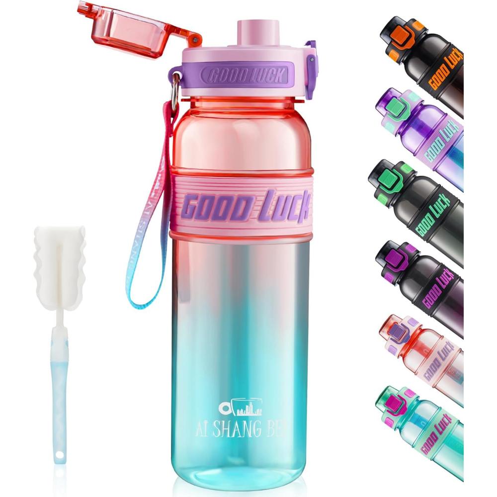 image:imageGourde Sport 1L Bouteille deau tanche et sans BPA Bouteille deau de sport pour le fitness la gym et les sports de plein airRose Clair