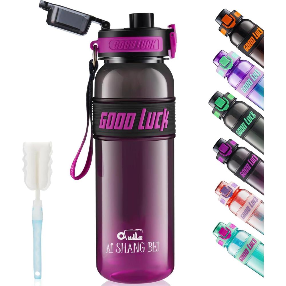 image:imageGourde Sport 1L Bouteille deau tanche et sans BPA Bouteille deau de sport pour le fitness la gym et les sports de plein airRouge Rose Fonc
