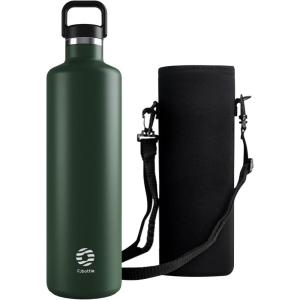 Gourde 2l acier Inoxydable Bouteille d&rsquo;eau à Paroi Simple Non Isotherme Bouteille d&rsquo;eau étanche Reutilisable Gourde Sport pour Fitness, Bureau, école, Activités de Plein Air(Vert)(Vert)