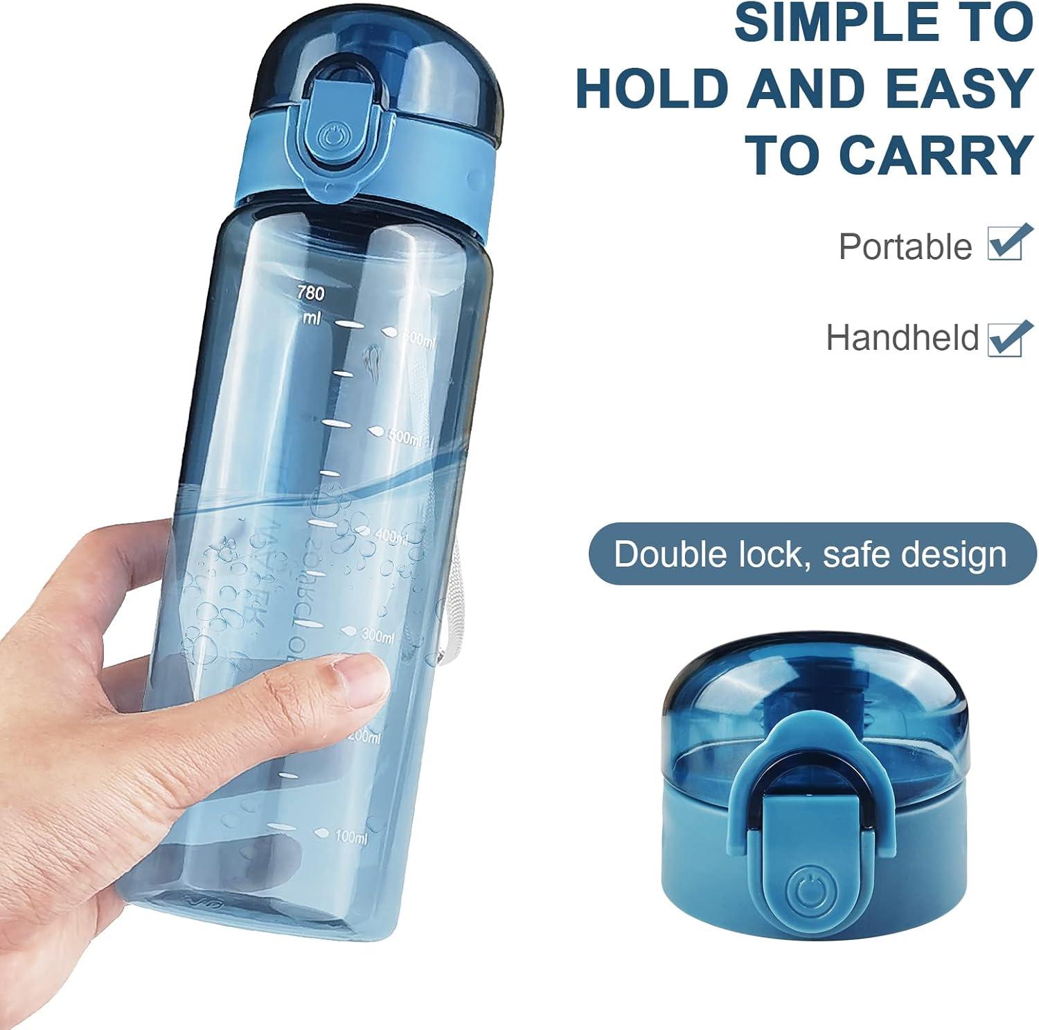 image:imageBouteille deau 780ml Gourde Sport Bouteille deau sans BPA AntiFuite Bouteille Une Seule Pression pour Ouvrir pour Sports Salle de Sport Cyclisme lcole Bureau CampingBleu