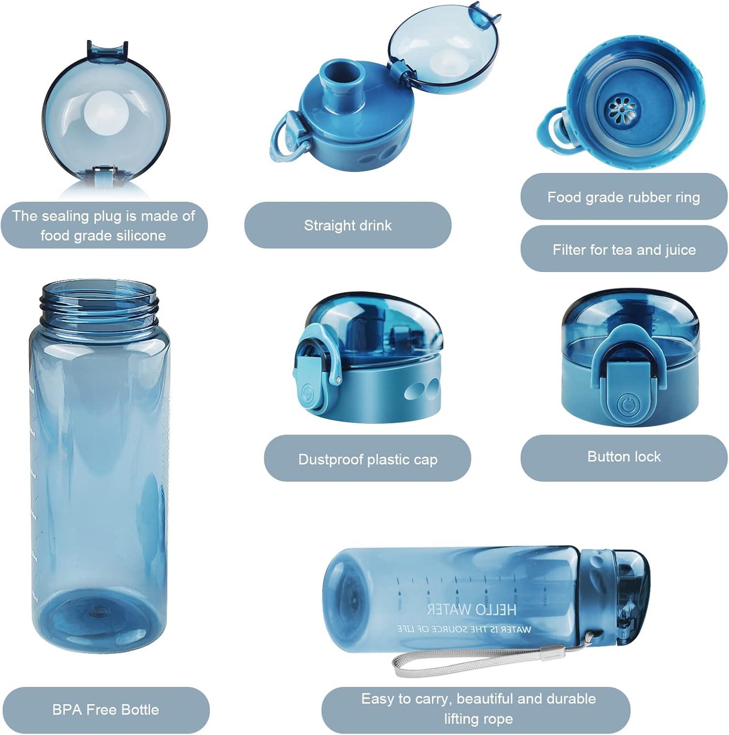 image:imageBouteille deau 780ml Gourde Sport Bouteille deau sans BPA AntiFuite Bouteille Une Seule Pression pour Ouvrir pour Sports Salle de Sport Cyclisme lcole Bureau CampingBleu