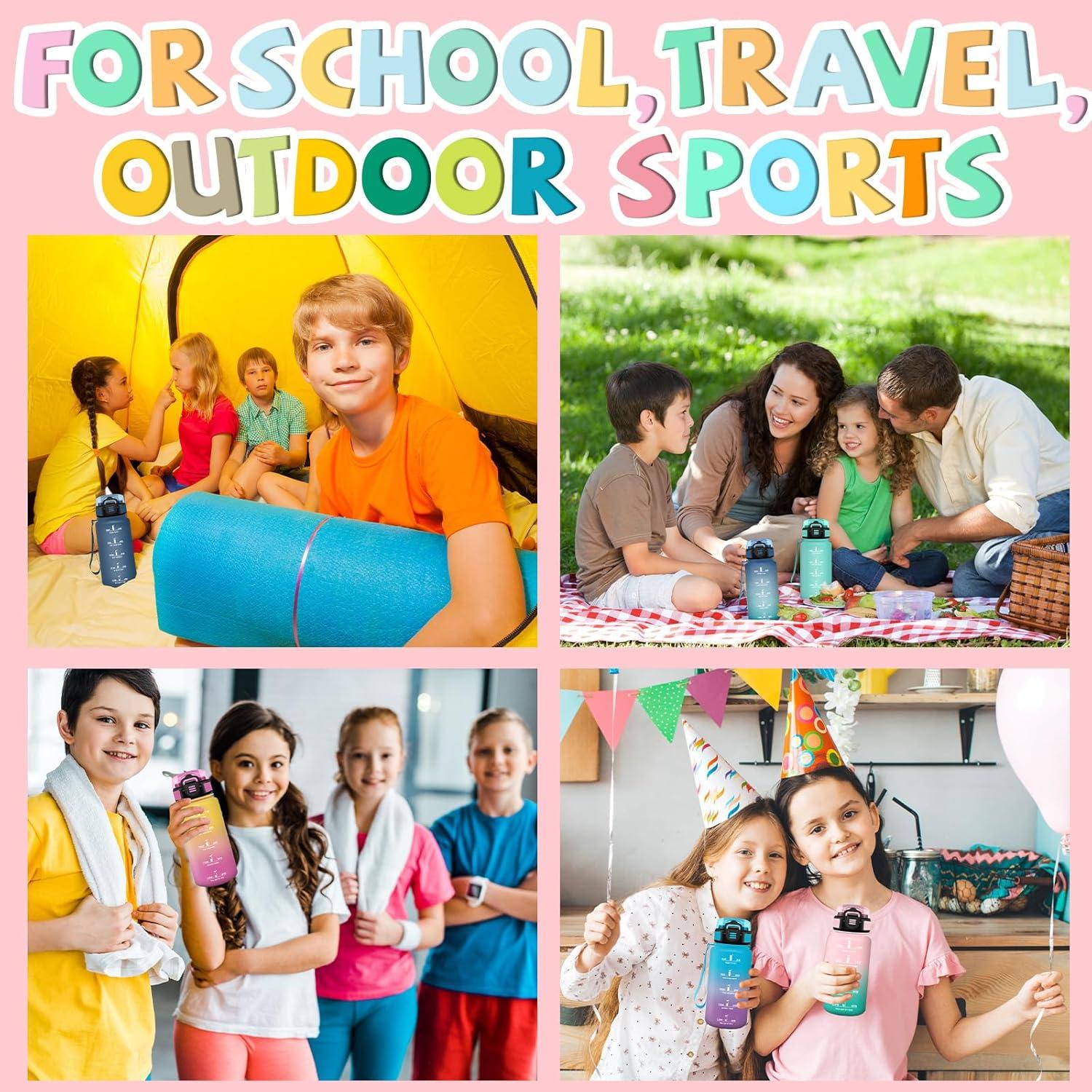 image:imageGourde 1l Gourde Sport Anti Fuite Gourdes Gradue pour 1 Journee Facile Transporter Gourd Gradue Gourdes de Camping et Randonne avec Slogan de Motivation Bouteille deau pour Yoga VoyageRosevert