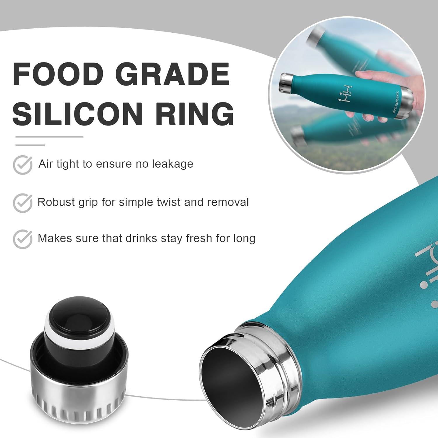 image:imageGourde 750 ml Sans BPA Gourde Isotherme Isolation Sous Vide Double Paroi Bouteille Isotherme 304 Acier Inoxydable Gourde Acier Inoxydable pour Cuisine Salle de Sport Randonne NoirVert Mousse Aucune Couleur Sur le Couvercle et le Fond750ml