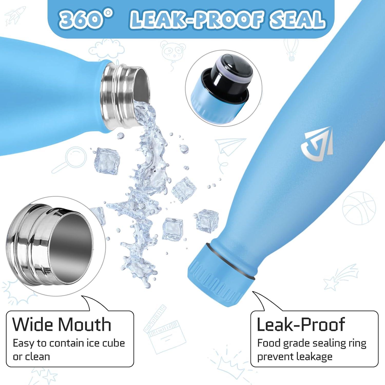 image:imageGourde 750 ml Sans BPA Gourde Isotherme Isolation Sous Vide Double Paroi Bouteille Isotherme 304 Acier Inoxydable Gourde Acier Inoxydable pour Cuisine Salle de Sport Randonne NoirBleu Ciel500ml