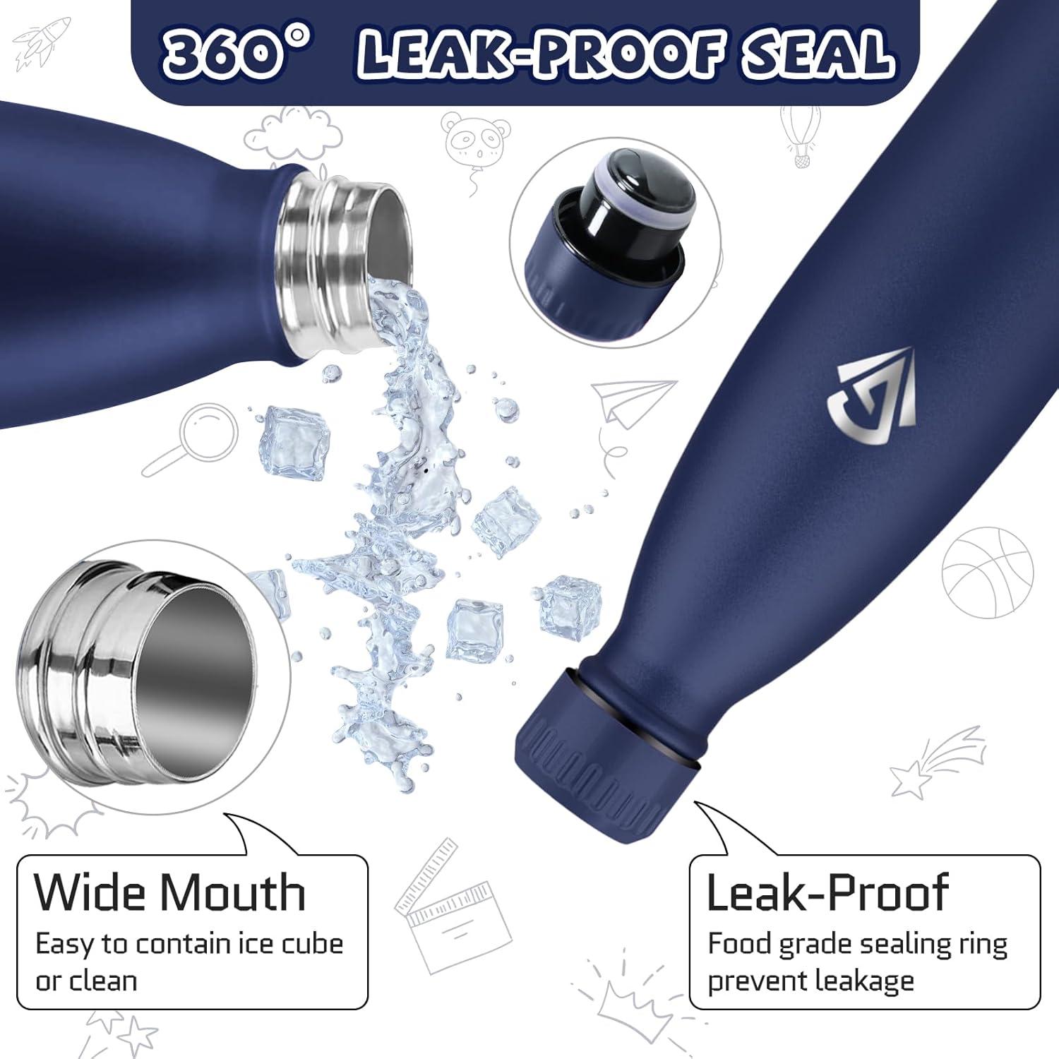 image:imageGourde 750 ml Sans BPA Gourde Isotherme Isolation Sous Vide Double Paroi Bouteille Isotherme 304 Acier Inoxydable Gourde Acier Inoxydable pour Cuisine Salle de Sport Randonne NoirBleu Fonc500ml