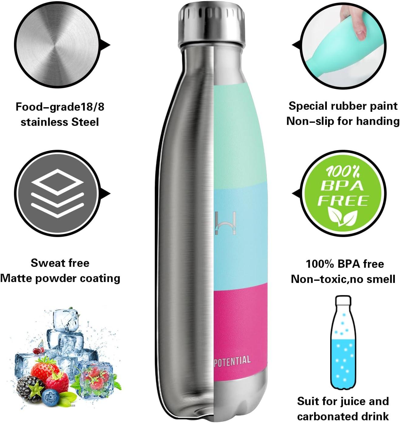 image:imageGourde 750 ml Sans BPA Gourde Isotherme Isolation Sous Vide Double Paroi Bouteille Isotherme 304 Acier Inoxydable Gourde Acier Inoxydable pour Cuisine Salle de Sport Randonne NoirVert Mousse Aucune Couleur Sur le Couvercle et le Fond750ml