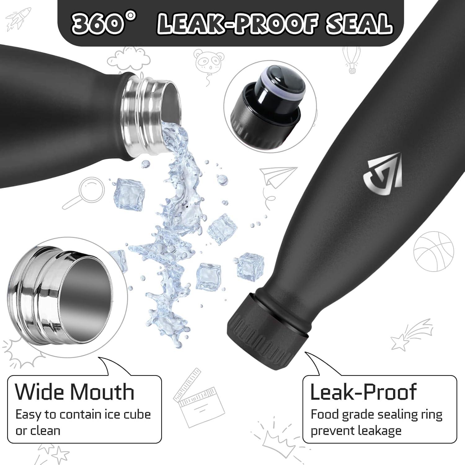 image:imageGourde 750 ml Sans BPA Gourde Isotherme Isolation Sous Vide Double Paroi Bouteille Isotherme 304 Acier Inoxydable Gourde Acier Inoxydable pour Cuisine Salle de Sport Randonne NoirNoir500ml