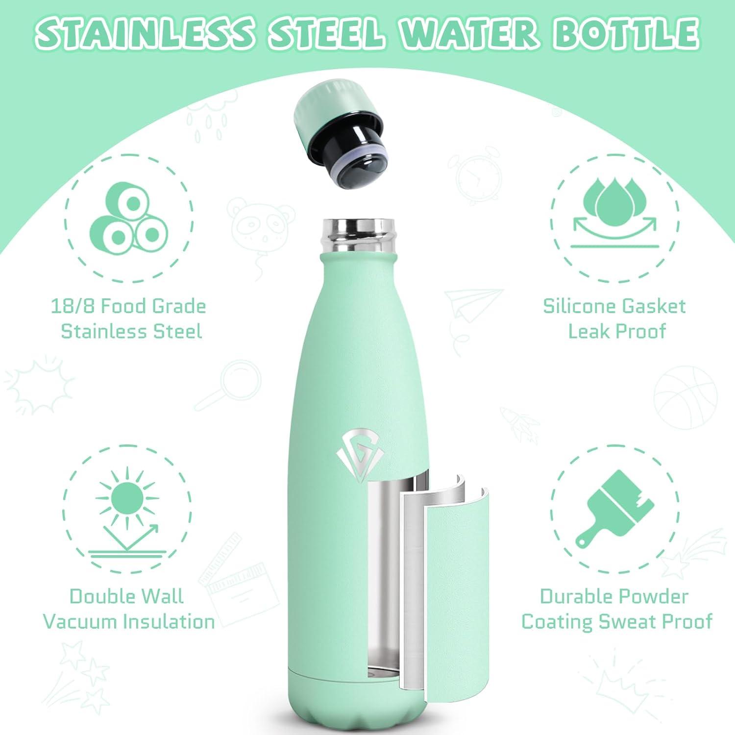 image:imageGourde 750 ml Sans BPA Gourde Isotherme Isolation Sous Vide Double Paroi Bouteille Isotherme 304 Acier Inoxydable Gourde Acier Inoxydable pour Cuisine Salle de Sport Randonne NoirBleuvert500ml
