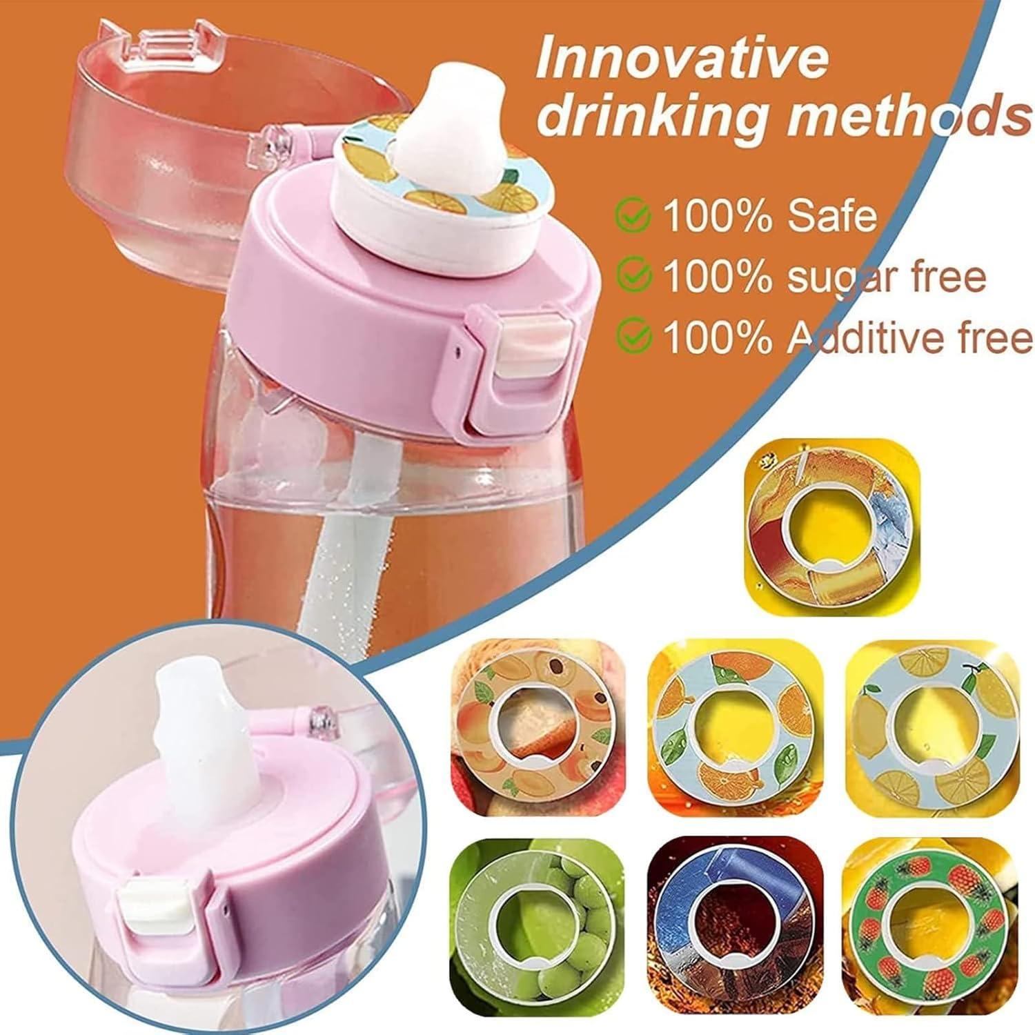 image:imageGourde Sport avec Lot de 7 capsules aromatiques pour bouteille deau Pods parfums pour eau aromatique 0 sucre Sans BPA bouteille deau tanche pour gym bureau course pied Style 3Style 4