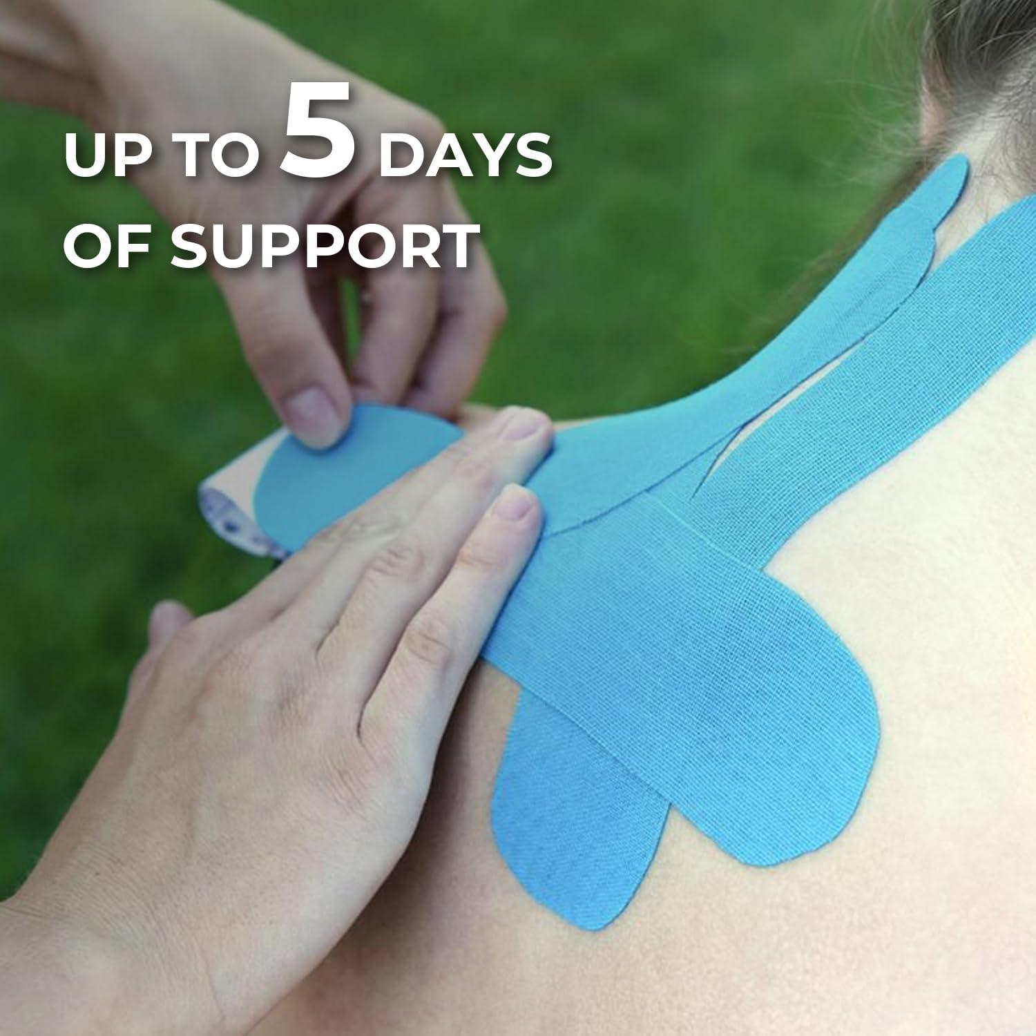 image:imageGrunda 3 Rouleaux Bande de kinsiologie strap sport 5 m x 5 cm Tape Kinesiologie strapping Rsistante tape kinesiologie Rsiste leau et dure jusqu 7 jours noir x bleu x roseNoir X Bleu X Rose