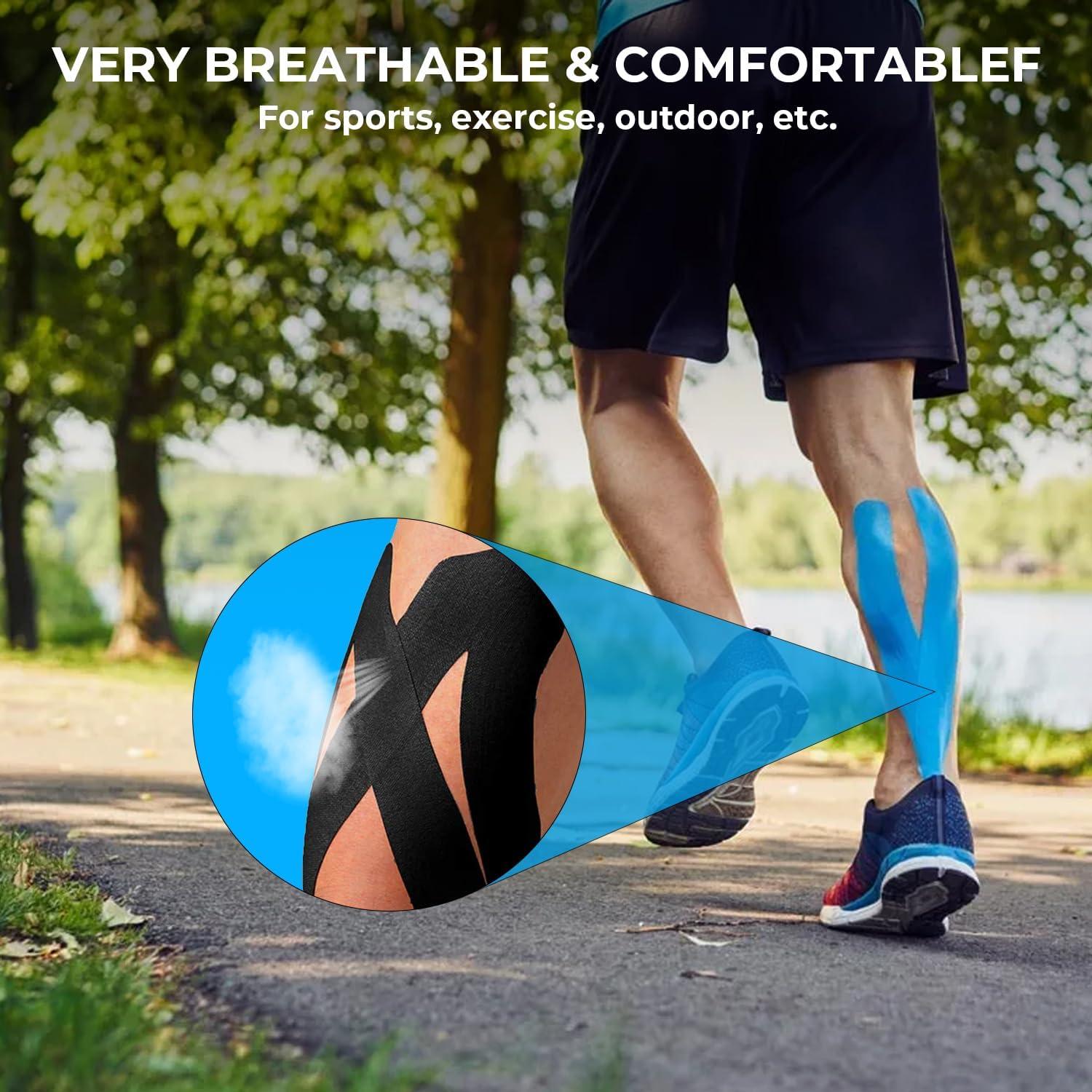 image:imageGrunda 3 Rouleaux Bande de kinsiologie strap sport 5 m x 5 cm Tape Kinesiologie strapping Rsistante tape kinesiologie Rsiste leau et dure jusqu 7 jours noir x bleu x roseNoir X Bleu X Rose