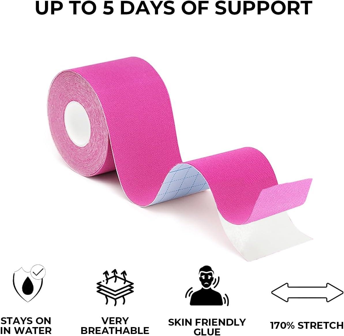 image:imageGrunda 3 Rouleaux Bande de kinsiologie strap sport 5 m x 5 cm Tape Kinesiologie strapping Rsistante tape kinesiologie Rsiste leau et dure jusqu 7 jours noir x bleu x roseNoir X Bleu X Rose