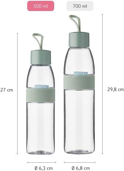 image:imageMepal Bouteille dEau Ellipse Bouteille dEau Rutilisable Bouteille tanche pour Boissons Gazeuses Sans BPA 500 ml Nordic blueNordic Sage