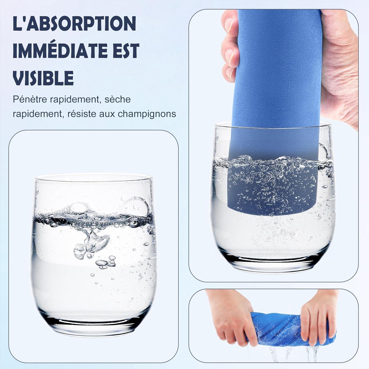 image:imageServiette de Bain en Microfibre Absorption Rapide de la Transpiration et de lEau Pour Sport Voyage Natation 40 x 80 cm Bleu CielBleu Ciel