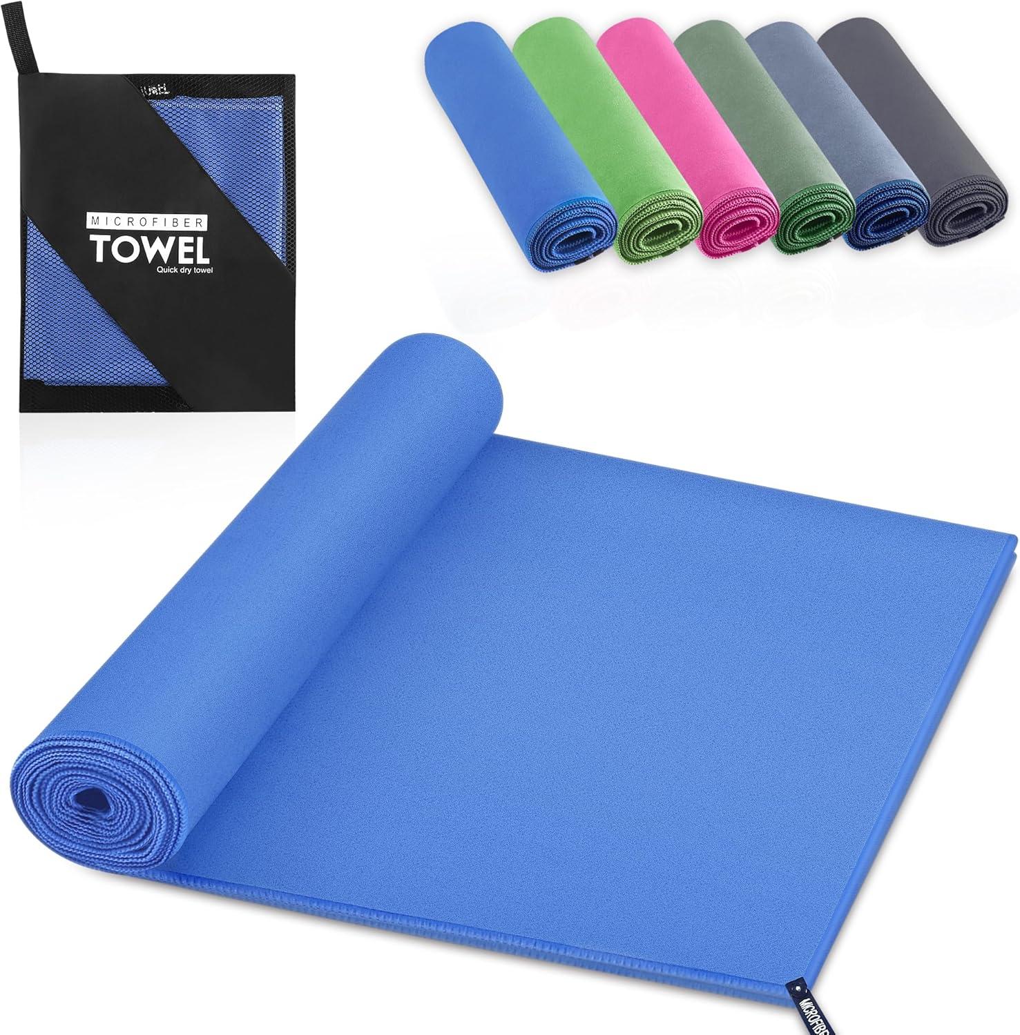 image:imageServiette de Bain en Microfibre Absorption Rapide de la Transpiration et de lEau Pour Sport Voyage Natation 40 x 80 cm Bleu CielBleu Ciel