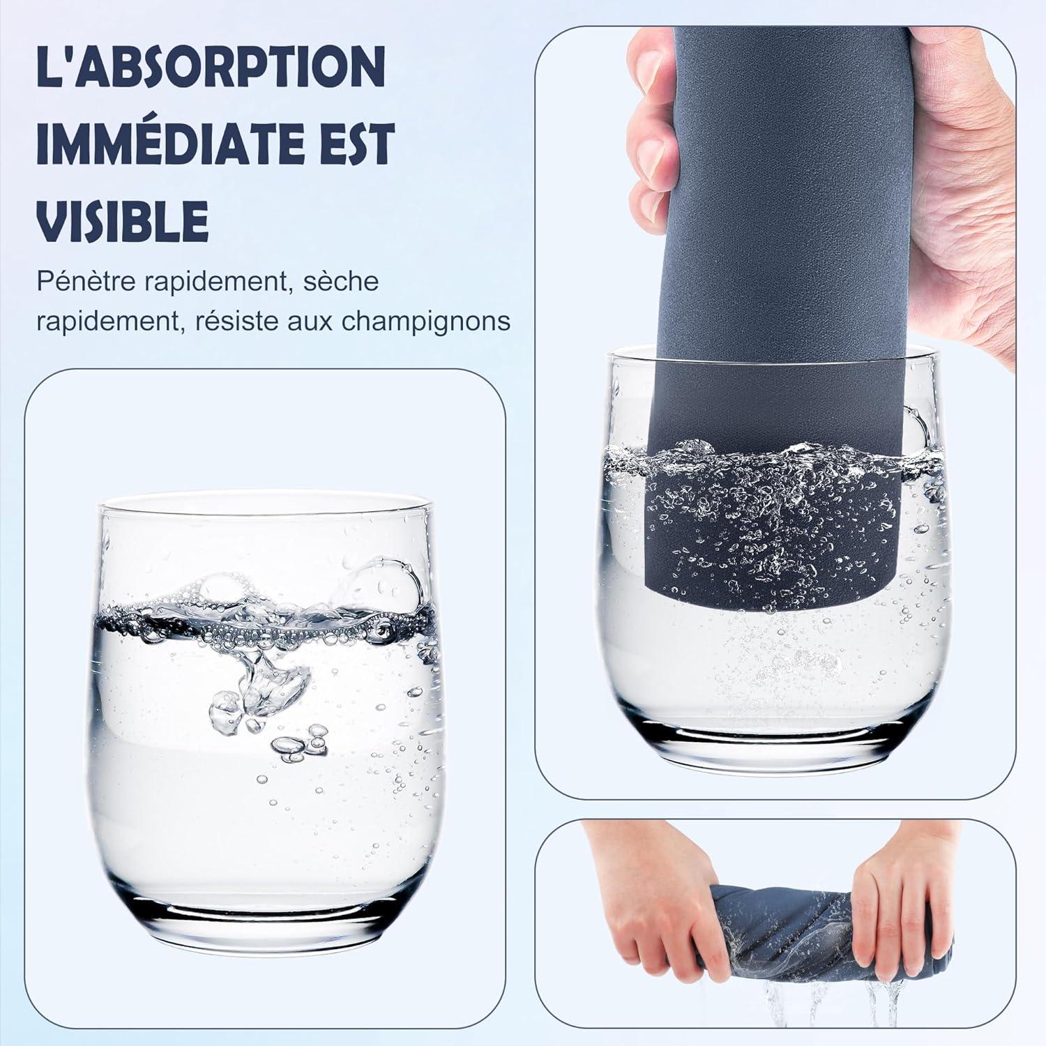 image:imageServiette de Bain en Microfibre Absorption Rapide de la Transpiration et de lEau Pour Sport Voyage Natation 40 x 80 cm Bleu CielBleu Marine