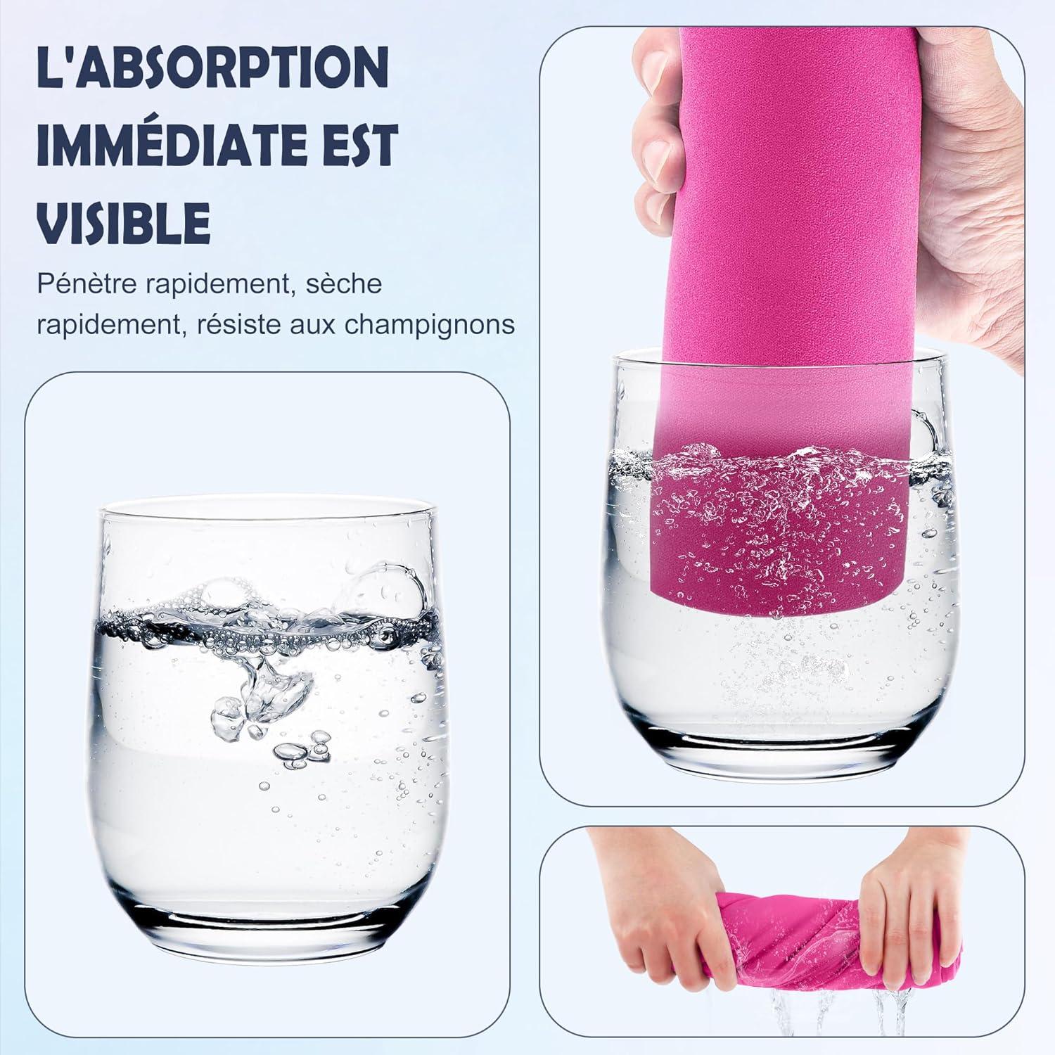 image:imageServiette de Bain en Microfibre Absorption Rapide de la Transpiration et de lEau Pour Sport Voyage Natation 40 x 80 cm Bleu CielRose