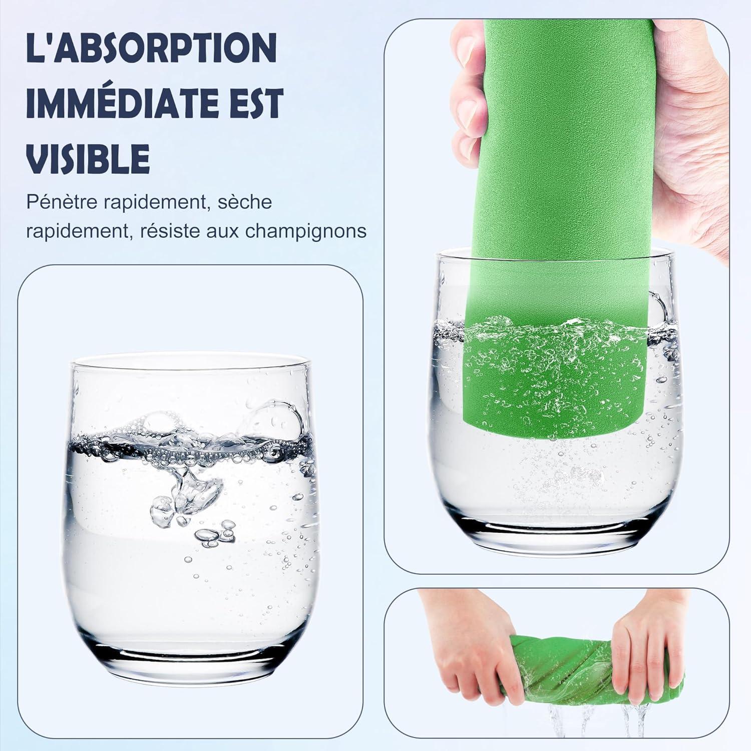 image:imageServiette de Bain en Microfibre Absorption Rapide de la Transpiration et de lEau Pour Sport Voyage Natation 40 x 80 cm Bleu CielVert