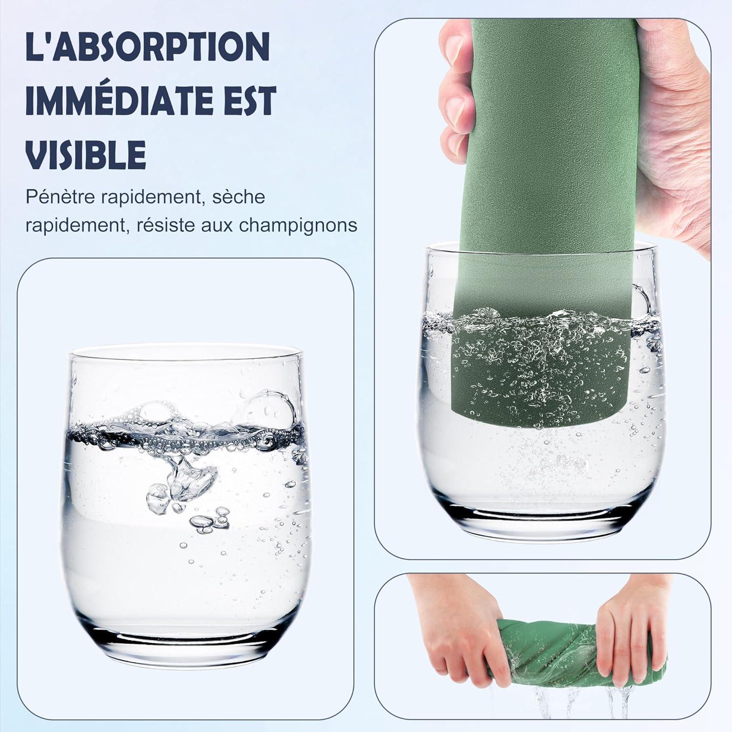 image:imageServiette de Bain en Microfibre Absorption Rapide de la Transpiration et de lEau Pour Sport Voyage Natation 40 x 80 cm Bleu CielVert Arme