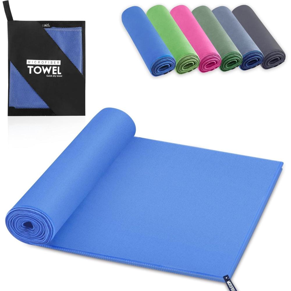 image:imageServiette de Bain en Microfibre Absorption Rapide de la Transpiration et de lEau Pour Sport Voyage Natation 40 x 80 cm Bleu CielBleu Ciel