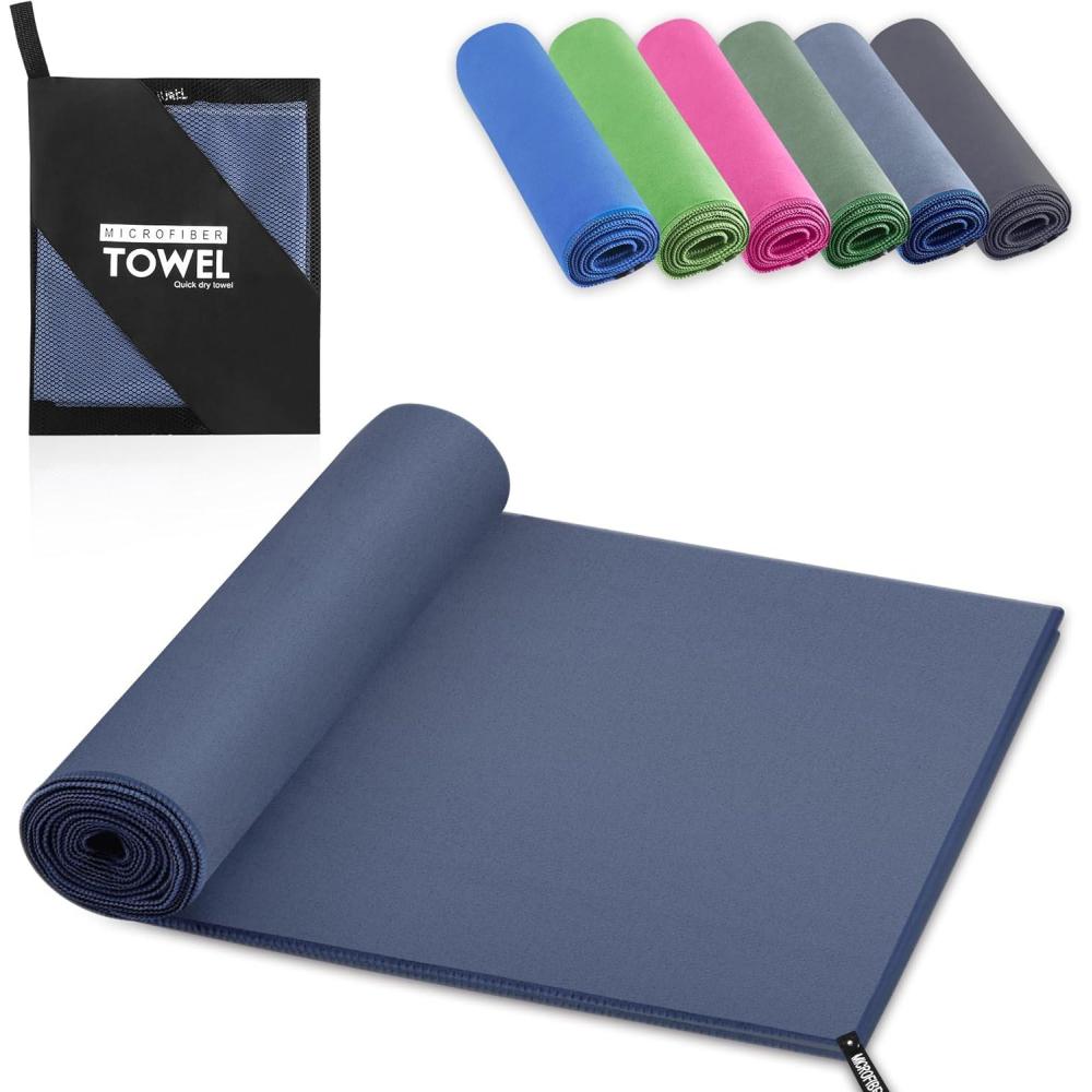 image:imageServiette de Bain en Microfibre Absorption Rapide de la Transpiration et de lEau Pour Sport Voyage Natation 40 x 80 cm Bleu CielBleu Marine