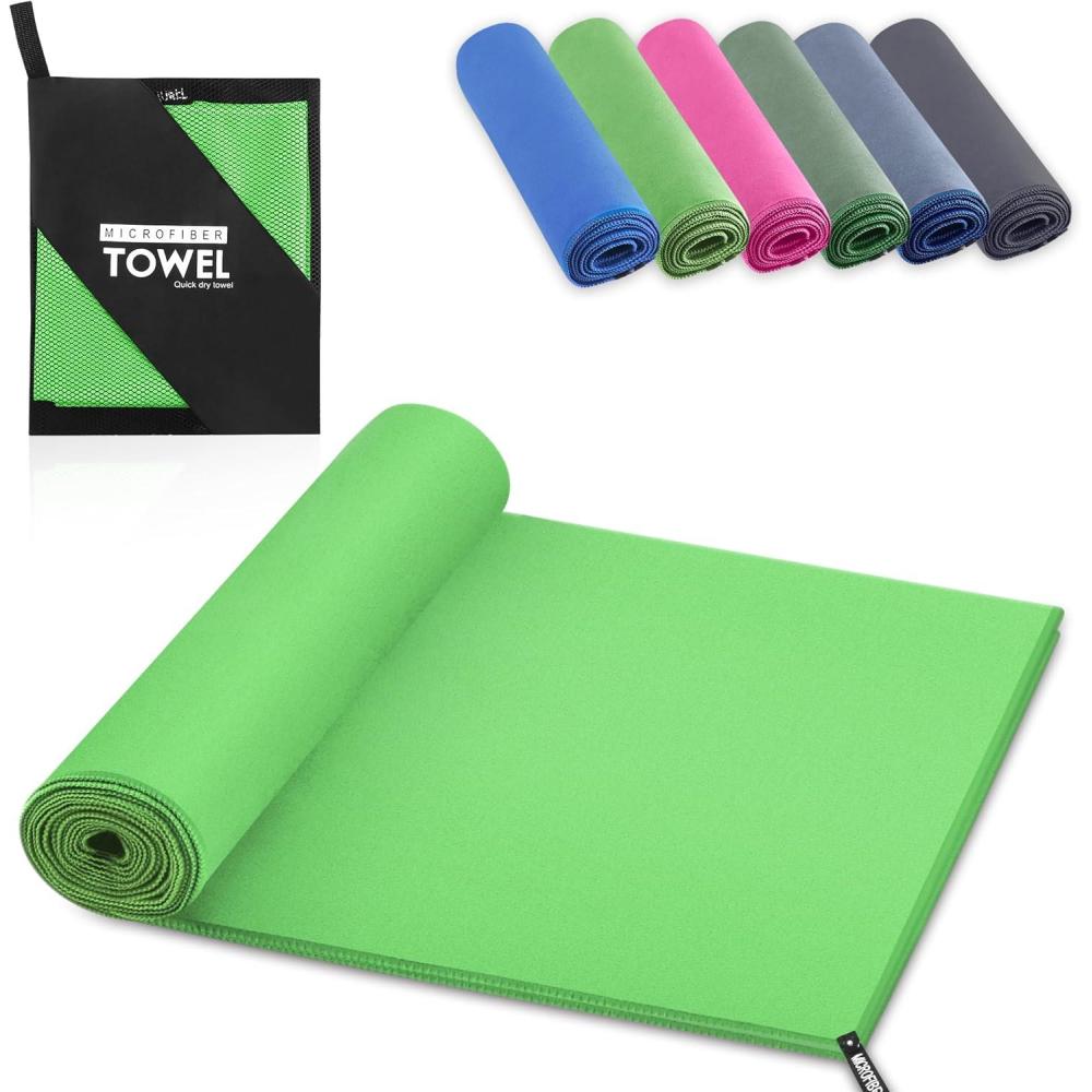 image:imageServiette de Bain en Microfibre Absorption Rapide de la Transpiration et de lEau Pour Sport Voyage Natation 40 x 80 cm Bleu CielVert