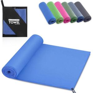 Serviette de Bain en Microfibre, Absorption Rapide de la Transpiration et de l&rsquo;Eau, Pour Sport, Voyage, Natation, 40 x 80 cm, Bleu Ciel(Bleu Ciel)