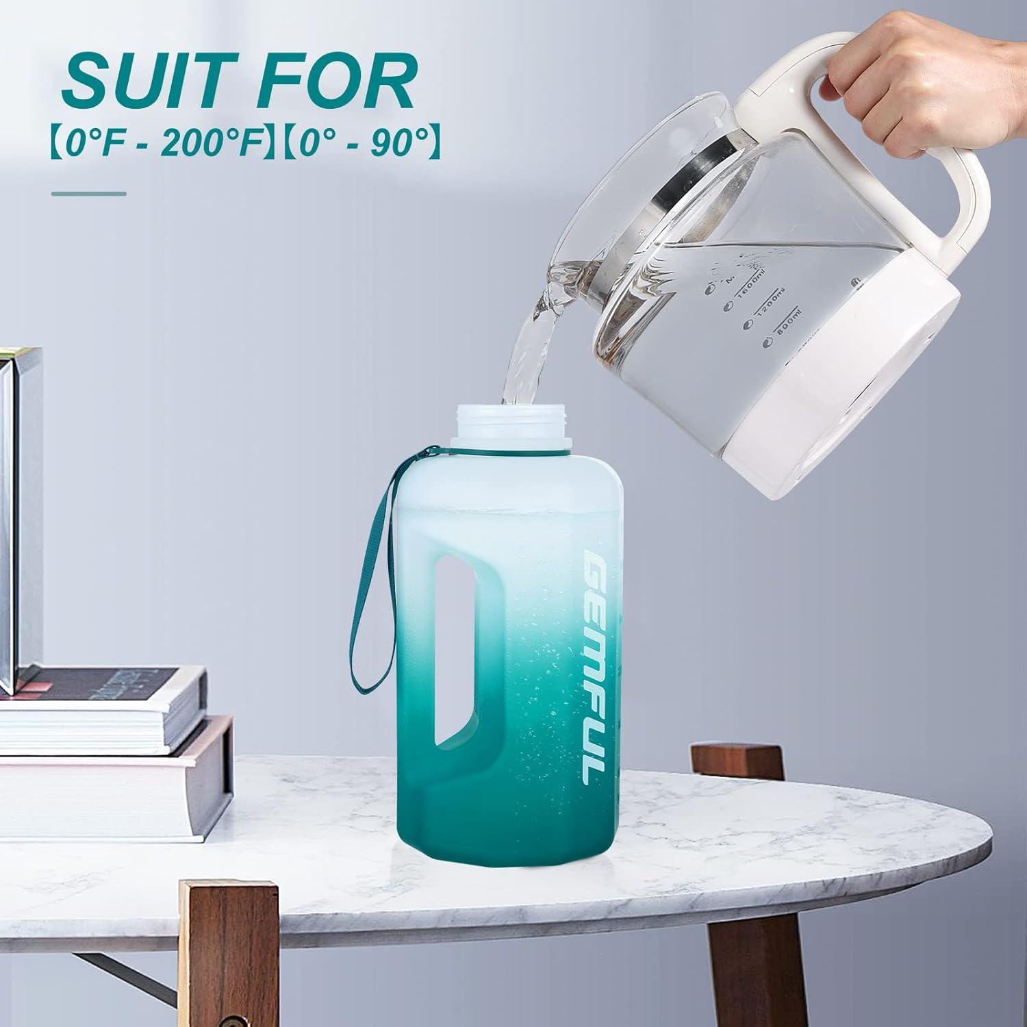 image:imageGEMFUL Grande bouteille deau de 22 litres avec poigne carafe deau de sport sans BPA pour salle de sport voyage camping vertnoirCyan