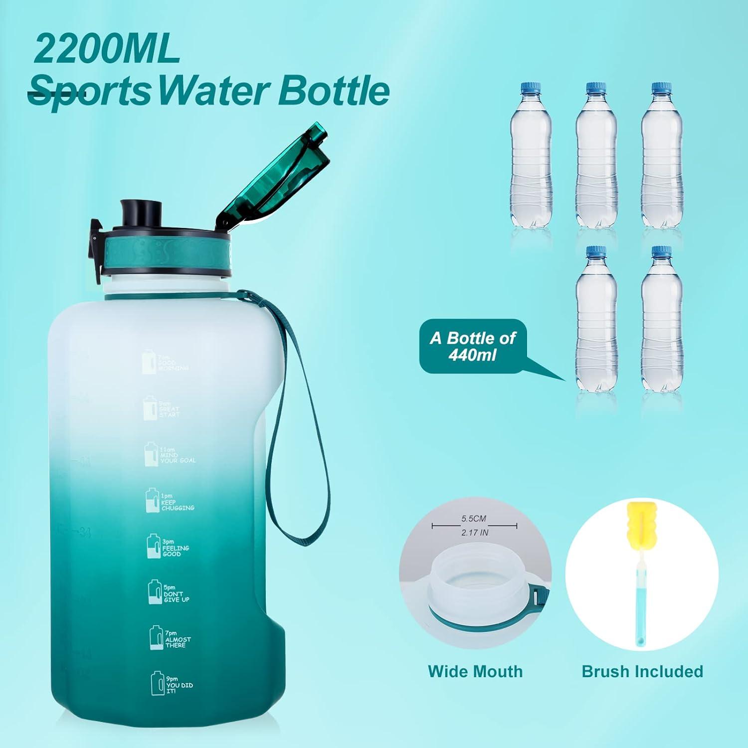 image:imageGEMFUL Grande bouteille deau de 22 litres avec poigne carafe deau de sport sans BPA pour salle de sport voyage camping vertnoirCyan