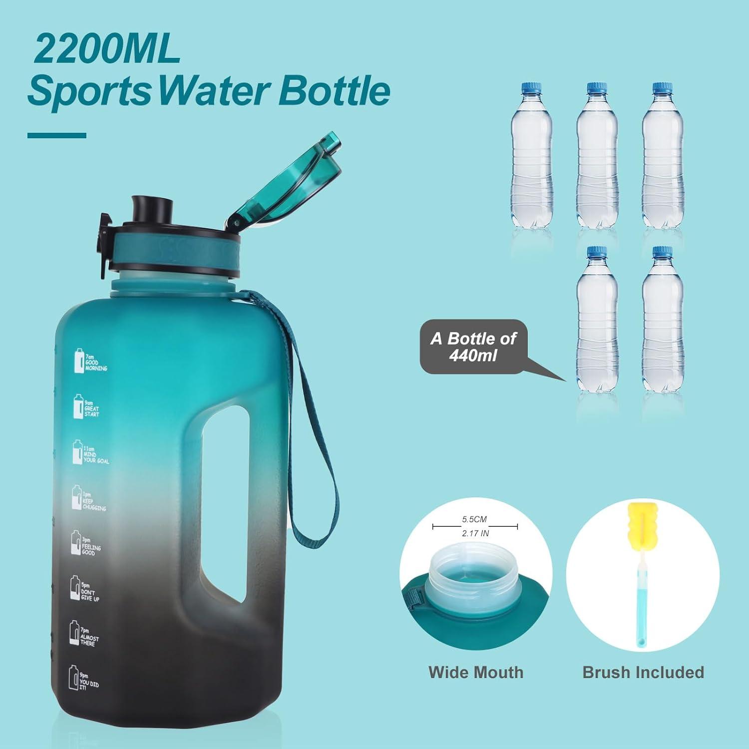 image:imageGEMFUL Grande bouteille deau de 22 litres avec poigne carafe deau de sport sans BPA pour salle de sport voyage camping vertnoirGreenBlack