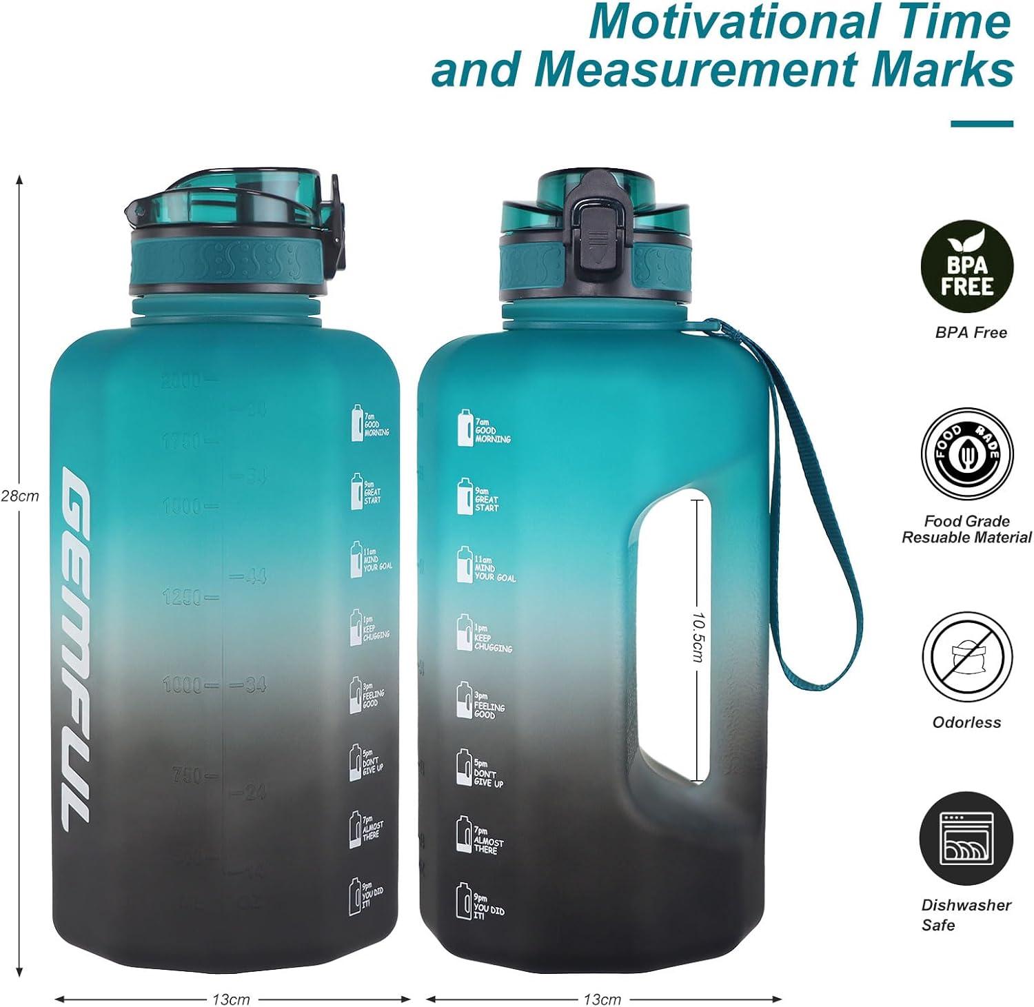 image:imageGEMFUL Grande bouteille deau de 22 litres avec poigne carafe deau de sport sans BPA pour salle de sport voyage camping vertnoirGreenBlack