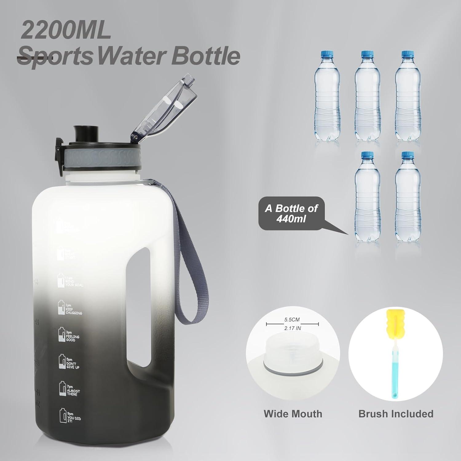image:imageGEMFUL Grande bouteille deau de 22 litres avec poigne carafe deau de sport sans BPA pour salle de sport voyage camping vertnoirGreyWhite
