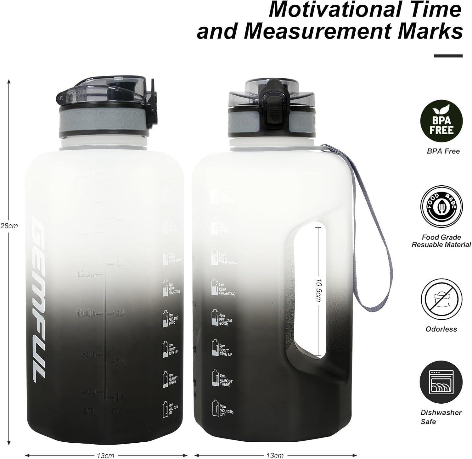 image:imageGEMFUL Grande bouteille deau de 22 litres avec poigne carafe deau de sport sans BPA pour salle de sport voyage camping vertnoirGreyWhite