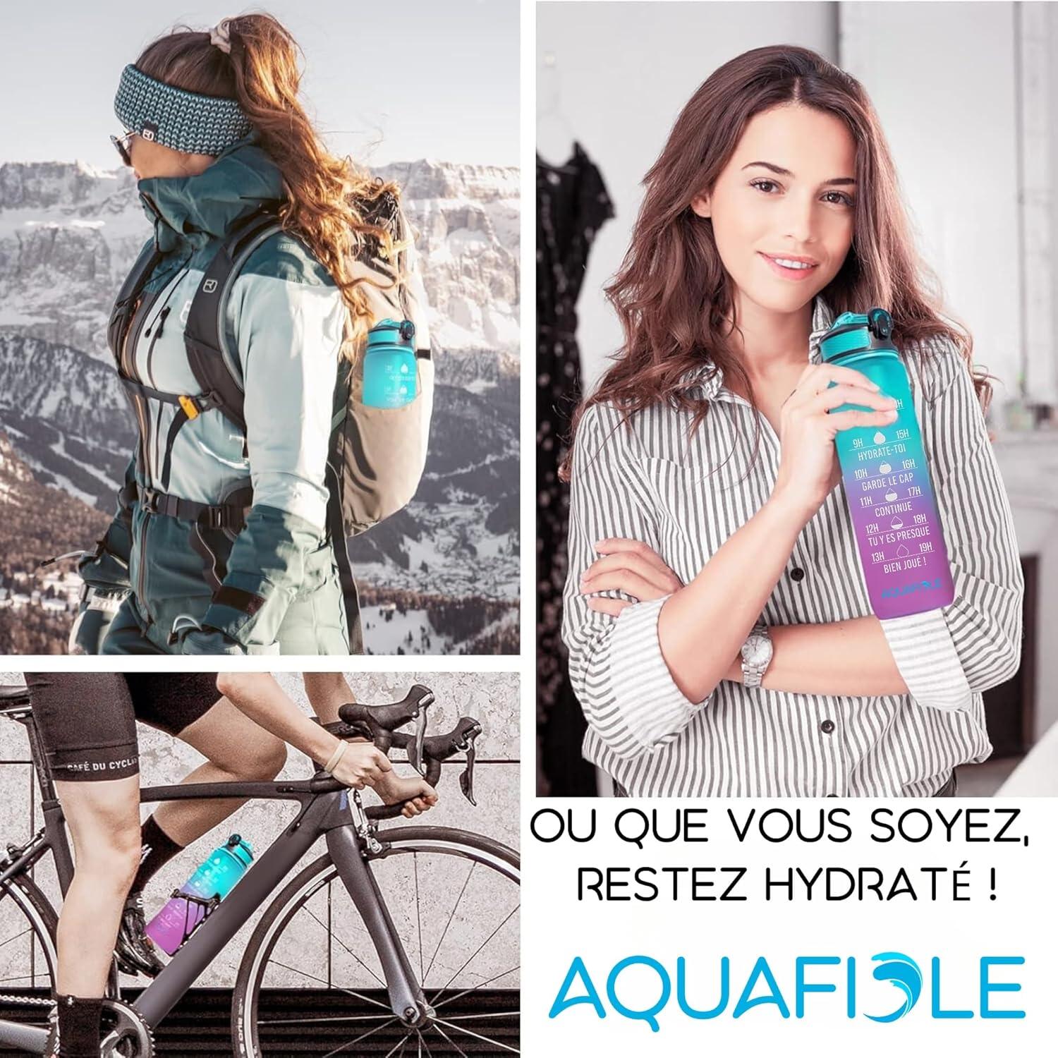 image:imageGourde 1l Motivation en Franais SANS BPA Gourde avec Paille Adulte Gourde Gradue pour 1 Journee Gourde pour Boire Plus Sport Camping Randonne VloVert Rose