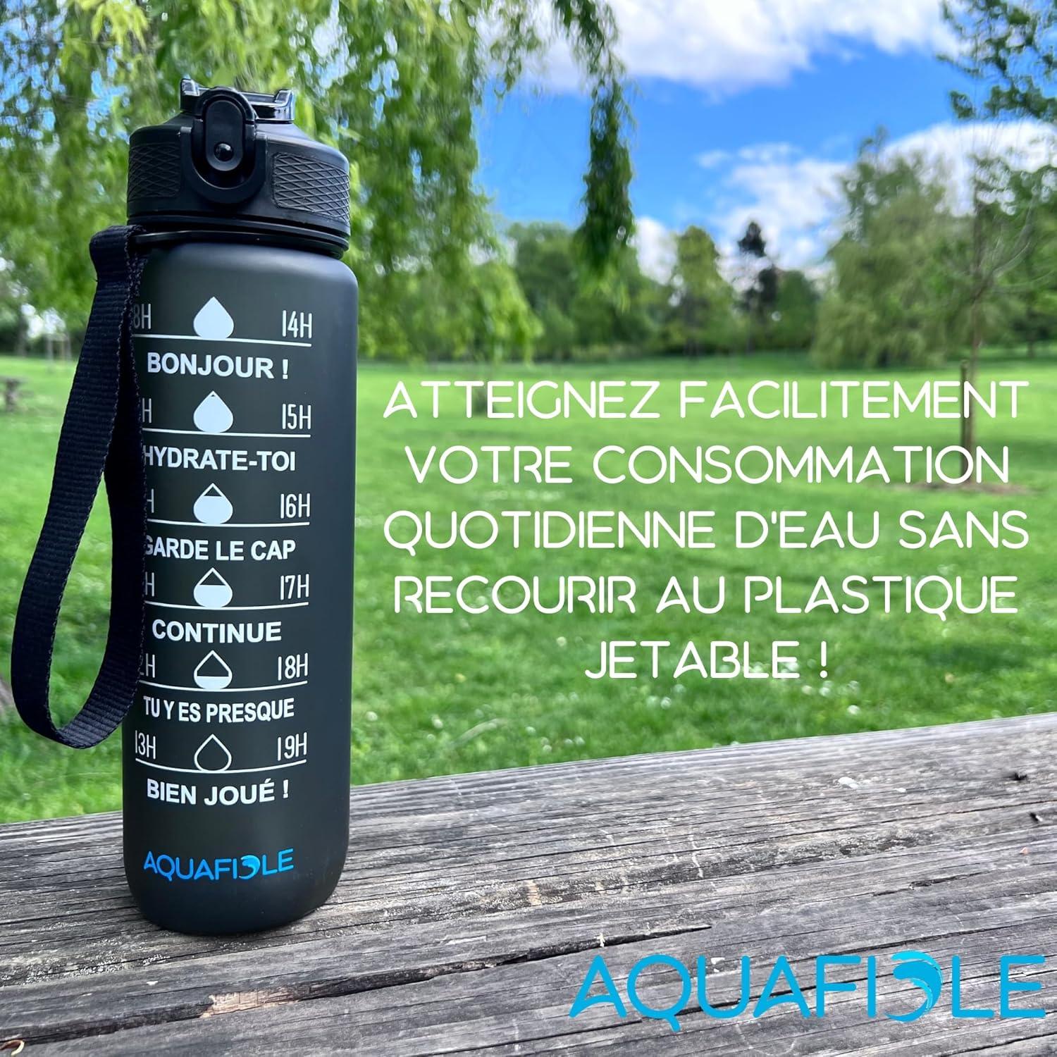 image:imageGourde 1l Motivation en Franais SANS BPA Gourde avec Paille Adulte Gourde Gradue pour 1 Journee Gourde pour Boire Plus Sport Camping Randonne VloVert Rose
