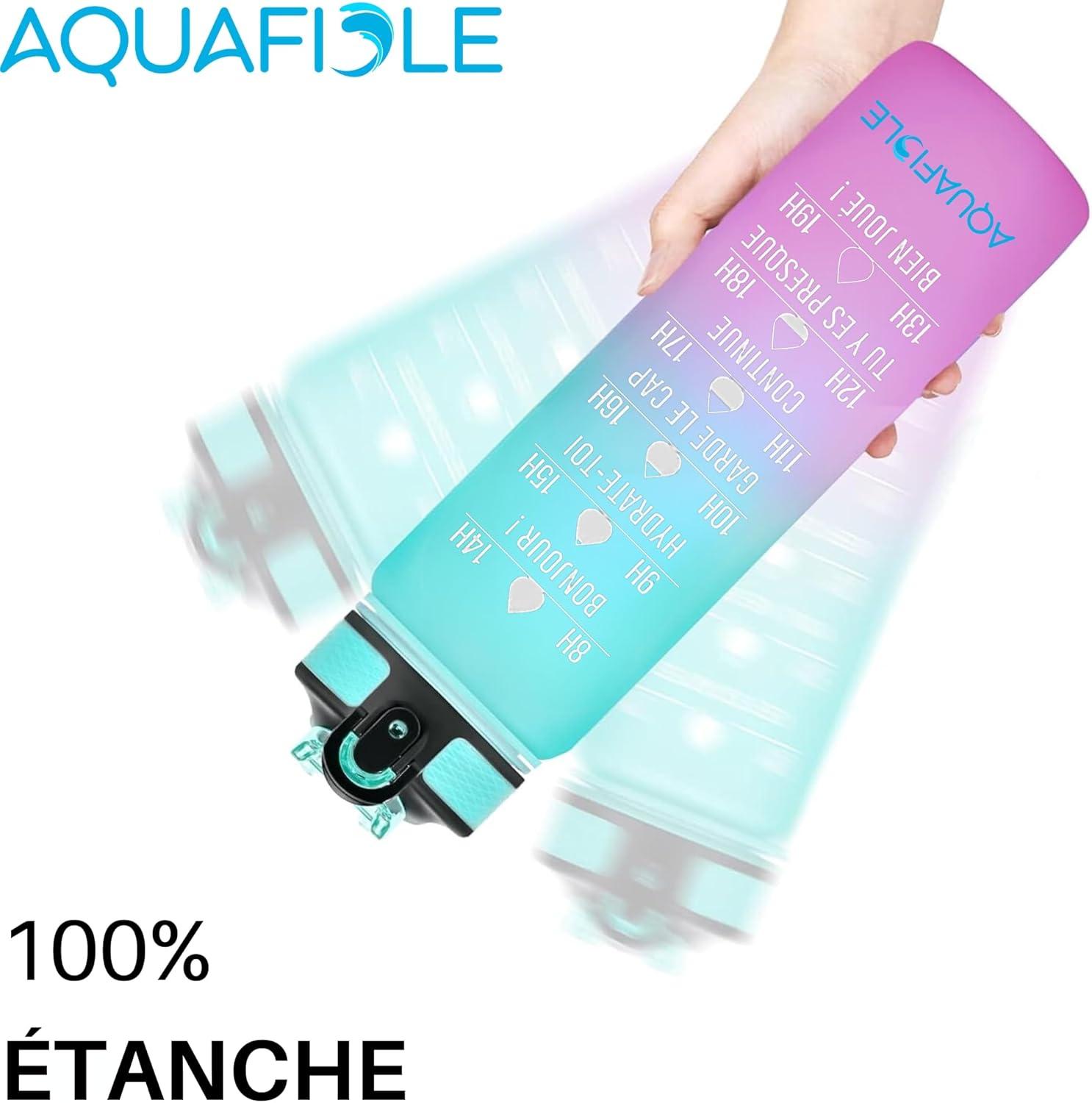 image:imageGourde 1l Motivation en Franais SANS BPA Gourde avec Paille Adulte Gourde Gradue pour 1 Journee Gourde pour Boire Plus Sport Camping Randonne VloVert Rose
